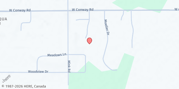 Map showing Manna Food Project Pantry at 8791 McBride Park Court, Harbor Springs, MI