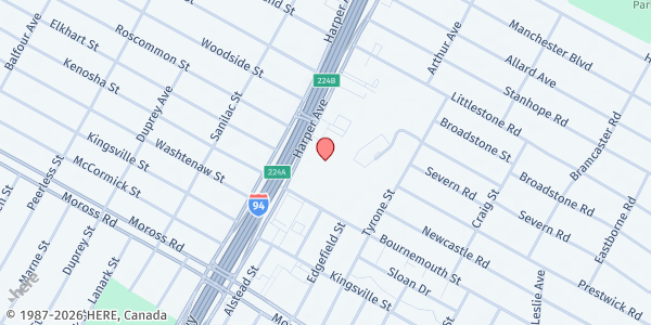 Map showing MP – Morton Development Group at 20955 Bournemouth St., Harper Woods, MI