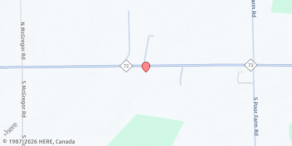 Map showing Family Heritage Baptist Church at 4260 E M-72, Harrisville, MI