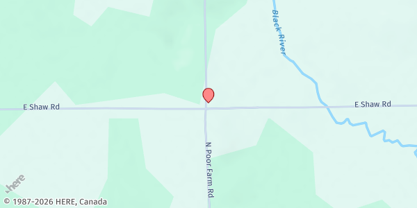 Map showing Stone Church at 2980 N Poor Farm Rd, Harrisville, MI