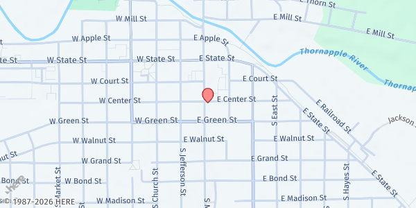 Map showing Barry County Cares - Hastings at 231 S Broadway St, Hastings, MI