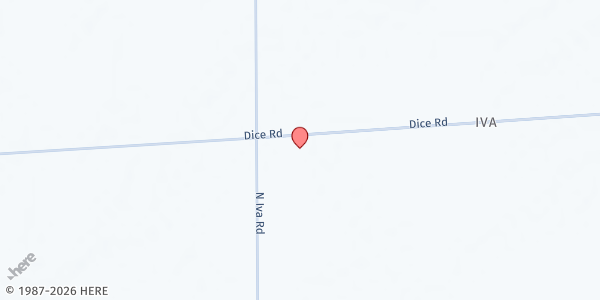 Map showing Zion Lutheran Church at 17927 Dice Rd, Hemlock, MI