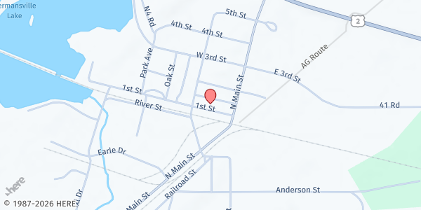 Map showing Hermansville Senior Center at W5480 1st St, Hermansville, MI