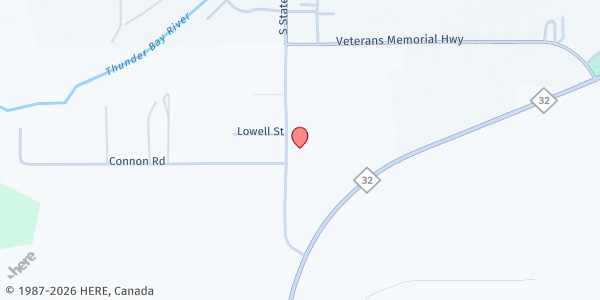 Map showing Hillman Lions Club at 14797 State St., Hillman, MI