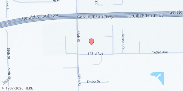 Map showing Shekinah Revival Ministries Food Pantry at 1941 Washington Ave, Holland, MI