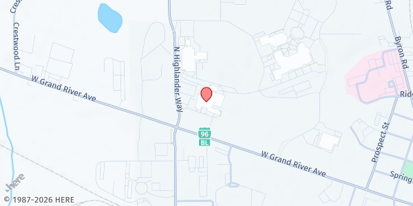 Map showing Howell High School at 1200 West Grand River Avenue, Howell, MI