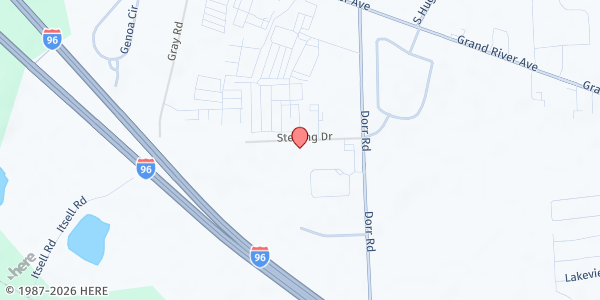 Map showing Shared Harvest Pantry - Mobile Fresh Market at 5924 Sterling Drive, Howell, MI