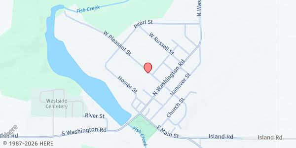 Map showing Hubbardston American Legion at 255 Pleasant Street, Hubbardston, MI