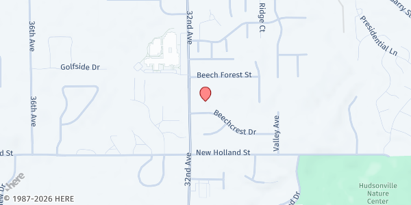 Map showing Hudsonville Congregational UCC at 4950 32nd Avenue, Hudsonville, MI