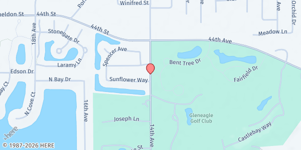 Map showing Jenison Bible Church Pantry at 6360 14th Avenue, Hudsonville, MI