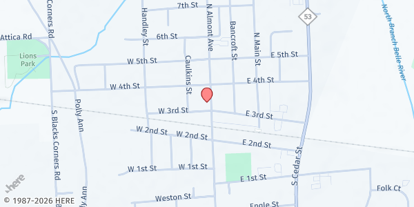 Map showing Hispanic Service Center at 113 North Almont, Imlay City, MI