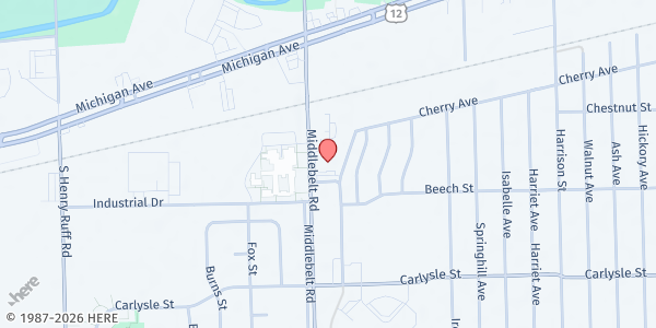 Map showing Inkster Family Skating Rink at 3415 Middlebelt Road, Inkster, MI