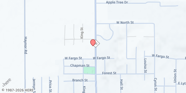 Map showing Ionia Seventh-day Adventist Church Community Service Center at 721 Elmwood Drive, Ionia, MI