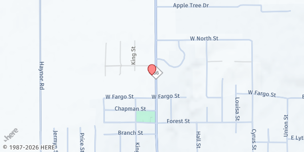 Map showing SDA Community Service Center at 721 Elmwood Dr, Ionia, MI
