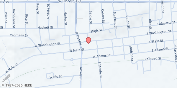 Map showing Zion Community Food Pantry at 423 W. Washington St., Ionia, MI