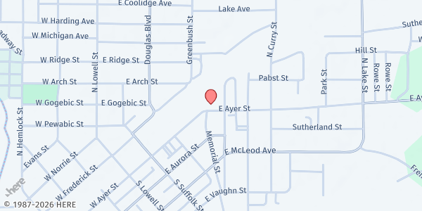Map showing Restoration of the Breach - Ironwood at 352 East Ayer St., Ironwood, MI