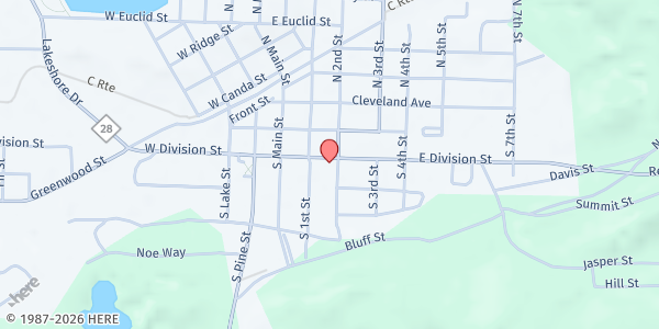 Map showing Salvation Army (Ishpeming) at 222 East Division Street, Ishpeming, MI