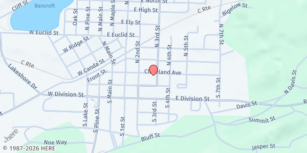 Map showing St. Vincent DePaul- Ishpeming at 322 Cleveland Ave., Ishpeming, MI