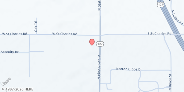 Map showing Ithaca Seventh-day Adventist Church at 935 N Pine River St, Ithaca, MI