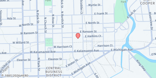 Map showing Ministry with Community at 500 N Edwards St, Kalamazoo, MI