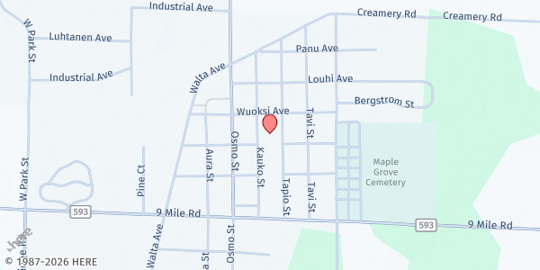 Map showing Bethany Lutheran Church Food Pantry at 9208 Kauko Street, Kaleva, MI