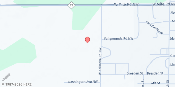 Map showing Kalkaska Baby Pantry at 1725 W. Kalkaska Dr., Kalkaska, MI