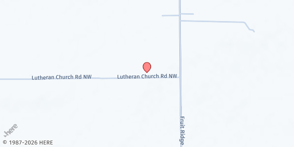 Map showing Mamrelund Evangelical Lutheran Church Food Pantry at 4085 Lutheran Church Road, Kent City, MI