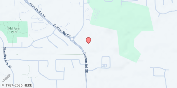 Map showing Kent District Library - Kentwood Branch at 4950 Breton Road SE, Kentwood, MI