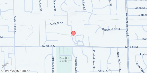 Map showing St. Mary Magdalen Church at 1253 52nd Street, Kentwood, MI