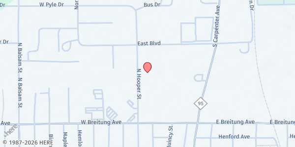 Map showing DICSA Denim Heart Thrift and Pantry at 621 N Hooper St, Kingsford, MI