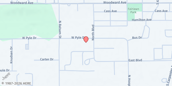 Map showing Maranatha Messengers- Maranatha Assembly of God at 917 Pyle Drive, Kingsford, MI