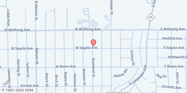 Map showing Salvation Army - Kingsford at 145 Roseland St., Kingsford, MI