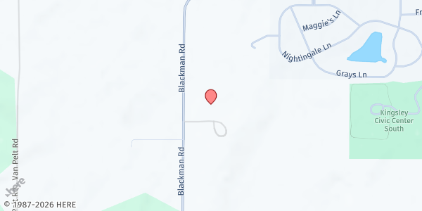 Map showing Kingsley Baptist at 7511 Blackman Road, Kingsley, MI
