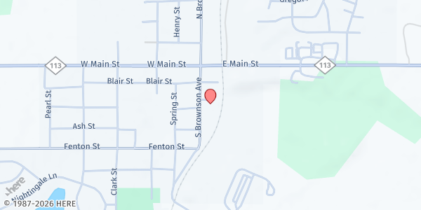 Map showing Traverse Area District Library - Kingsley Branch Library at 213 S. Brownson Ave, Kingsley, MI