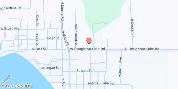 Map showing Good Neighbor Food Pantry at 5804 W Houghton Lake Road, Lake City, MI