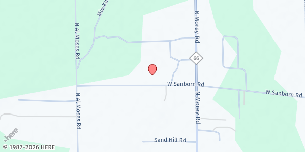 Map showing Missaukee County Cooperative Ministry at 6180 W Sanborn Road, Lake City, MI