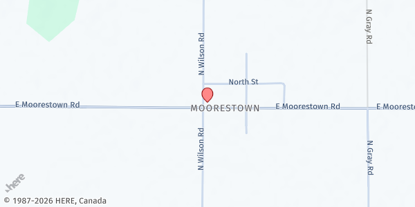 Map showing Moorestown Community Church Food Pantry at 4509 E Moorestown Road, Lake City, MI