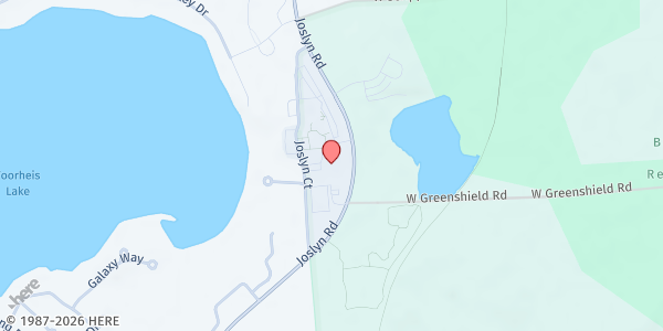 Map showing MP-Woodside Bible Church – Orion at 2500 Joslyn Road, Lake Orion, MI