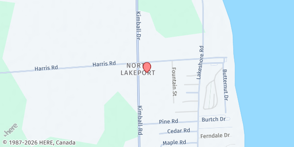 Map showing Lakeport Wesleyan Church at 3871 Harris Rd, Lakeport, MI