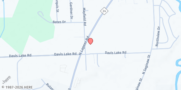 Map showing Lapeer Church of Christ at 1680 N Lapeer Rd, Lapeer, MI