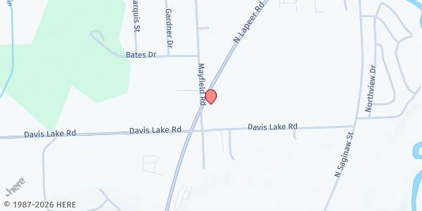 Map showing Lapeer Church of Christ at 1680 N Lapeer Rd, Lapeer, MI