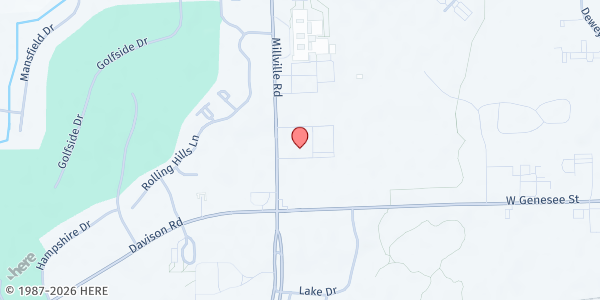 Map showing St. Paul Lutheran at 90 Millville Rd, Lapeer, MI