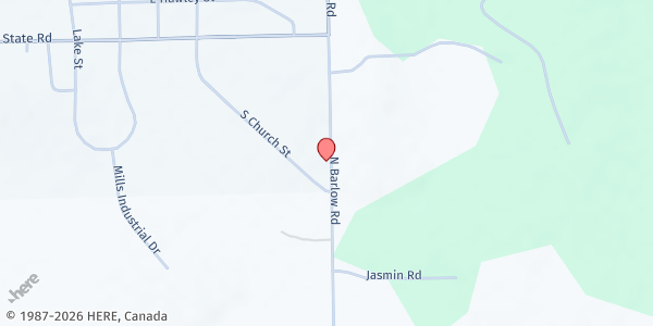 Map showing Alcona Co. Comm. on Aging at 807 N Barlow Rd, Lincoln, MI