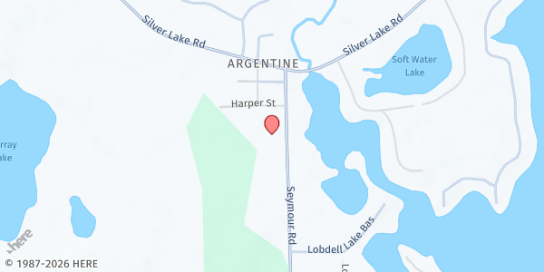 Map showing Argentine Church of the Nazarene at 16248 S. Seymour Rd., Linden, MI