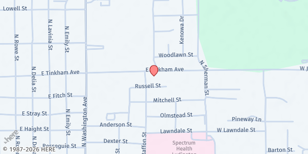Map showing Lakeshore Food Club at 920 East Tinkham Ave, Ludington, MI