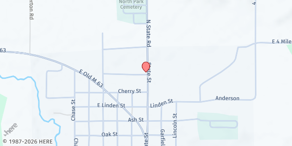 Map showing Luther Lions Club at 1003 N State Road, Luther, MI