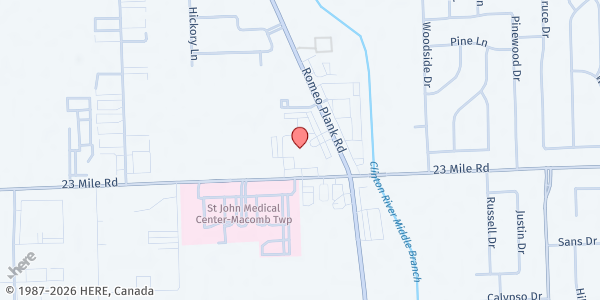 Map showing MP-St. Isidore Catholic Church at 18201 23 Mile Rd, Macomb, MI