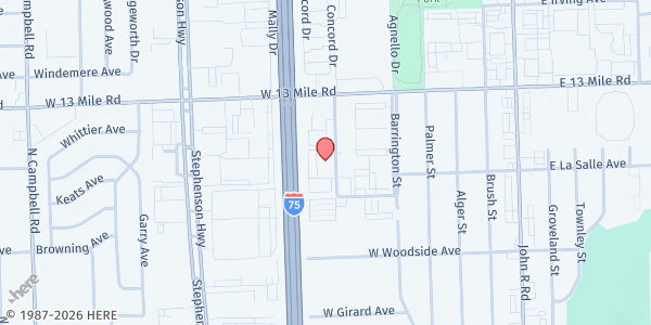 Map showing MDHHS Madison Heights - Community Choice Mobile Market at 30755 Montpelier, Madison Heights, MI