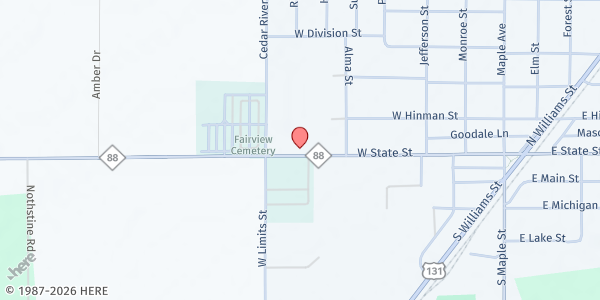 Map showing Community Light House at 430 W State St, Mancelona, MI