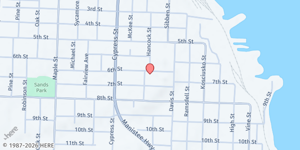 Map showing Matthew 25:35 Food Pantry (Divine Mercy Parish) at 1200 US HWY 31, Manistee, MI